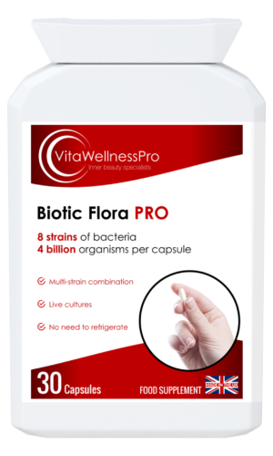 Biotic Flora PRO are Multi-Strain Live Culture Capsules - Digestive Enzymes & Health Supplements