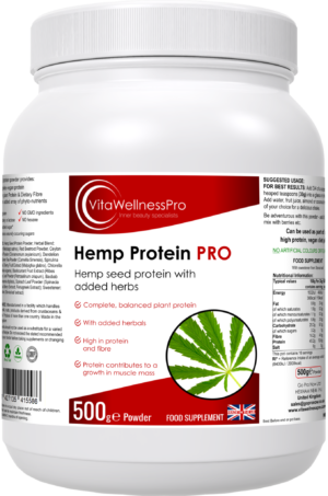 Hemp Protein Powder - Vegan Protein Powder & Herbal Blend Food Supplement